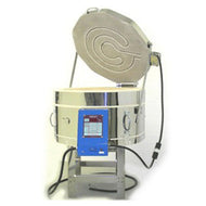 Tuckers Cone Art 2313G round glass kiln is the perfect size for many glass artists for fusing and slumping glass. One can fire many small items right up to relatively large pieces.