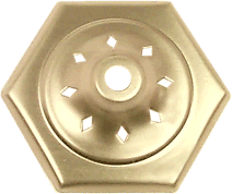 6-Sided Vented Brass Vase Cap, 3" Flat to Flat